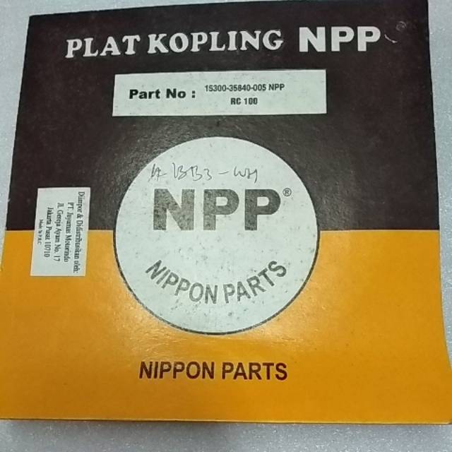 Kampas Kopling Nippon Part NPP RC 100
