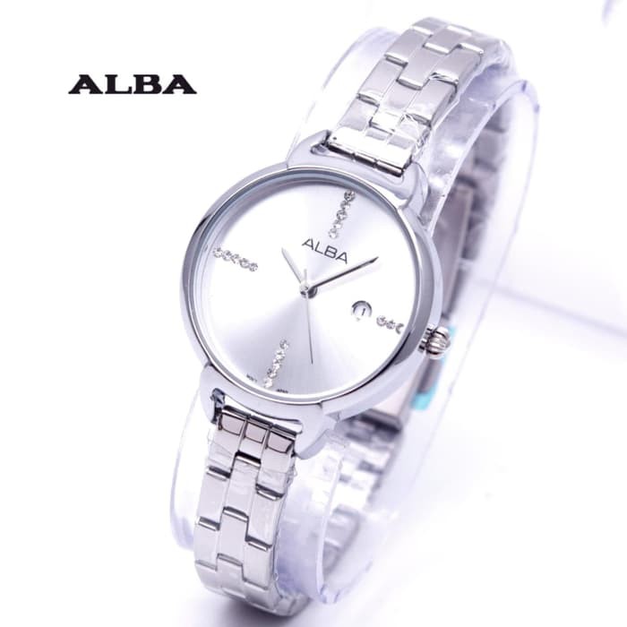 Jam Tangan Wanita / Cewek Alba Mini Rantai Silver White