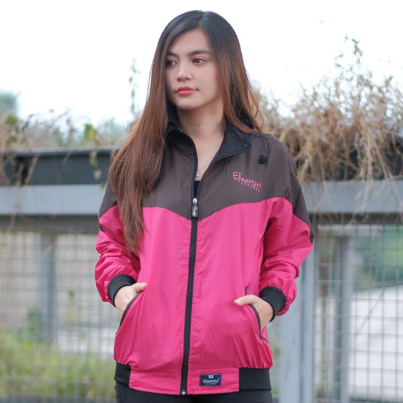 JAKET WANITA PARASUT ELZANTERI ORIGINAL / JAKET CEWEK TERLARIS / JAKET TERBARU-Darkbrown - Ruby