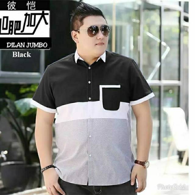 KEMEJA LENGAN PENDEK DILAN JUMBO XXL FASHION PRIA / NO