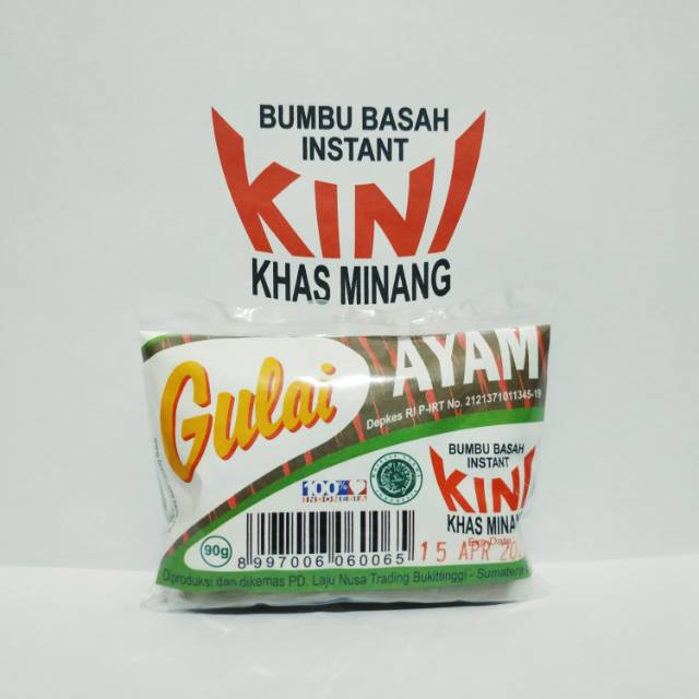 

Bumbu Basah Instant KINI Khas Minang - GULAI AYAM