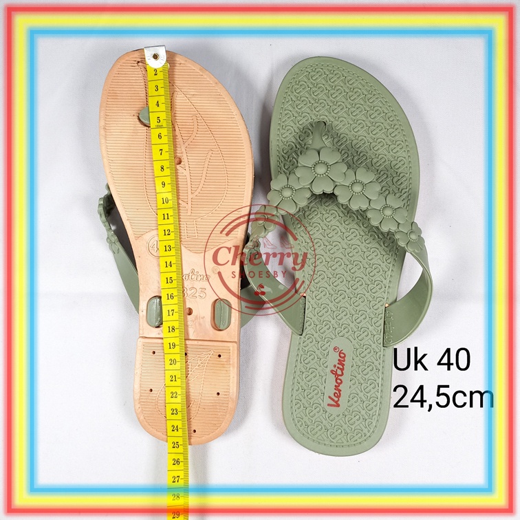 8325-21 Sandal Jepit Wanita Verotino Sendal Cewek Karet Tali Motif Bunga Glanzton