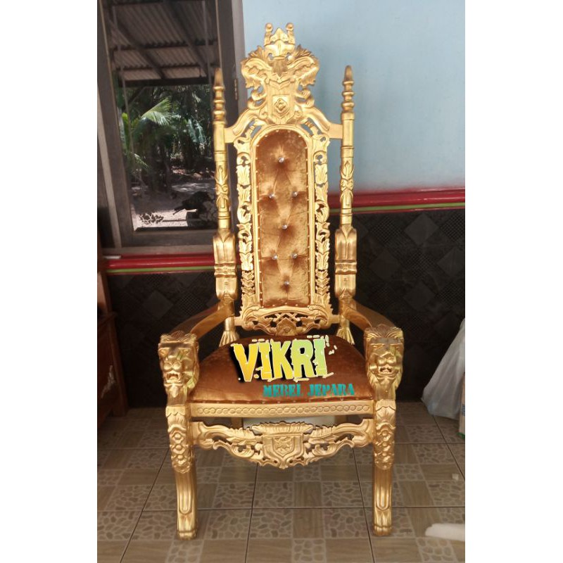 kursi raja,kepala singa,mebel jepara,furniture