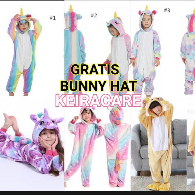 Keiracare Ready Kostum Baju Tidur Piyama Anak Unicorn Cosplay Import Onesie Kigurumi Shopee Indonesia