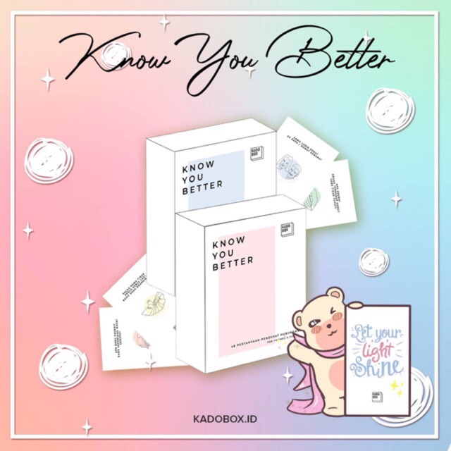 Kartu Mainan 1 Set 48 Pertanyaan "Know You Better" KADOBOX - Party Game Board Game Truth Dare Remi