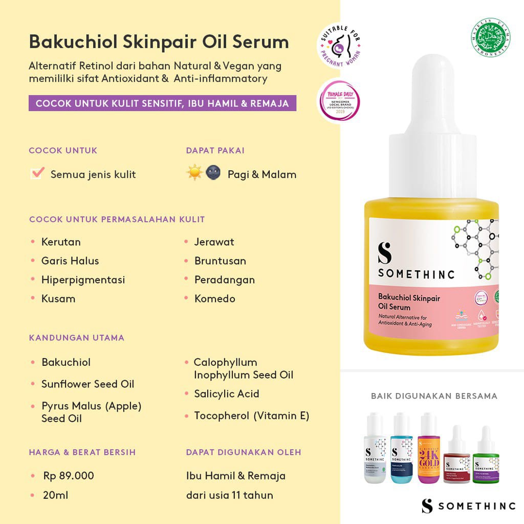 SOMETHINC Bakuchiol Skinpair Oil Serum 20ml ~ ORIGINAL 100%