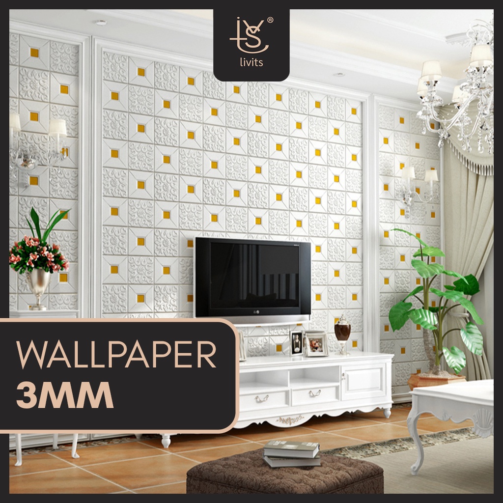 WALLPAPER MOTIF BATIK 3D XPE FOAM | WALLPAPER STICKER TEMBOK