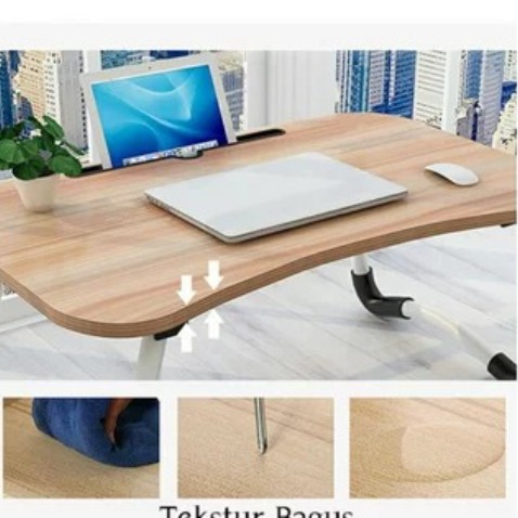Computer Table - Meja Lipat Laptop / Meja Laptop / MEJA LIPAT ANAK - Kuning, SLOT TAB