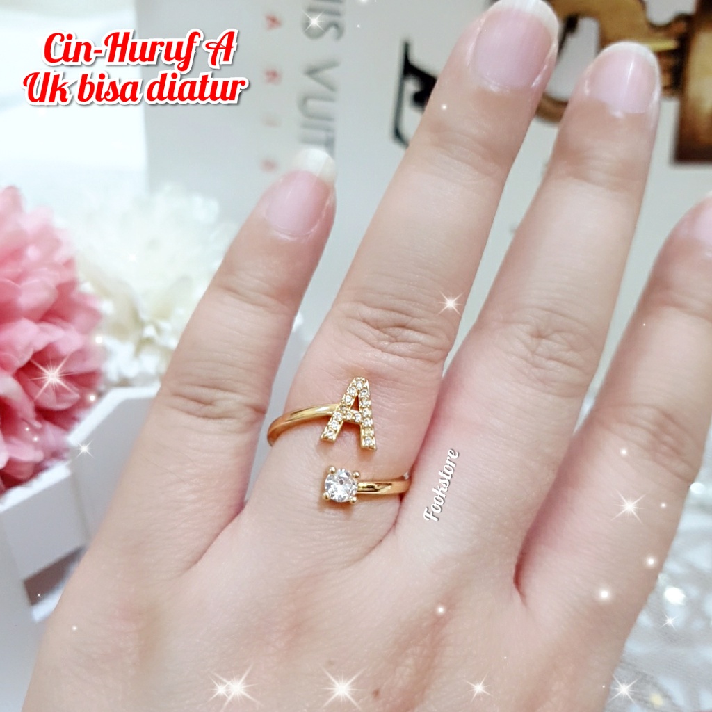 COD CINCIN HURUF XUPING WANITA/UK BISA DIATUR/CINCIN INISIAL