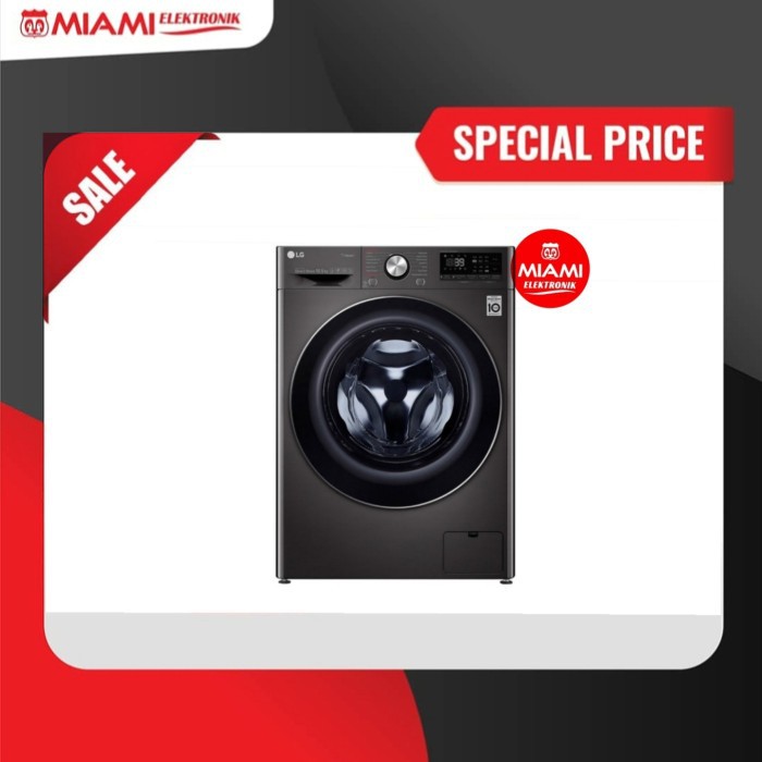 Mesin Cuci LG FV1450S1B Front Loading 10.5KG Premium Black Steel