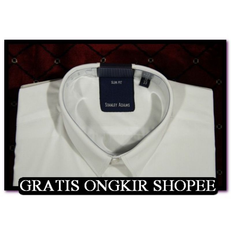 STANLEY ADAMS_Kemeja Panjang Putih Polos Original ‼️