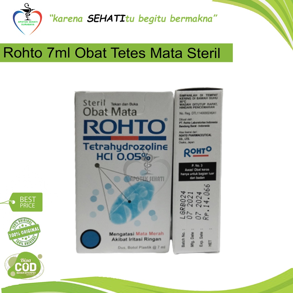 ROHTO STERIL OBAT MATA 7 ML OBAT TETES MATA MERAH IRITASI