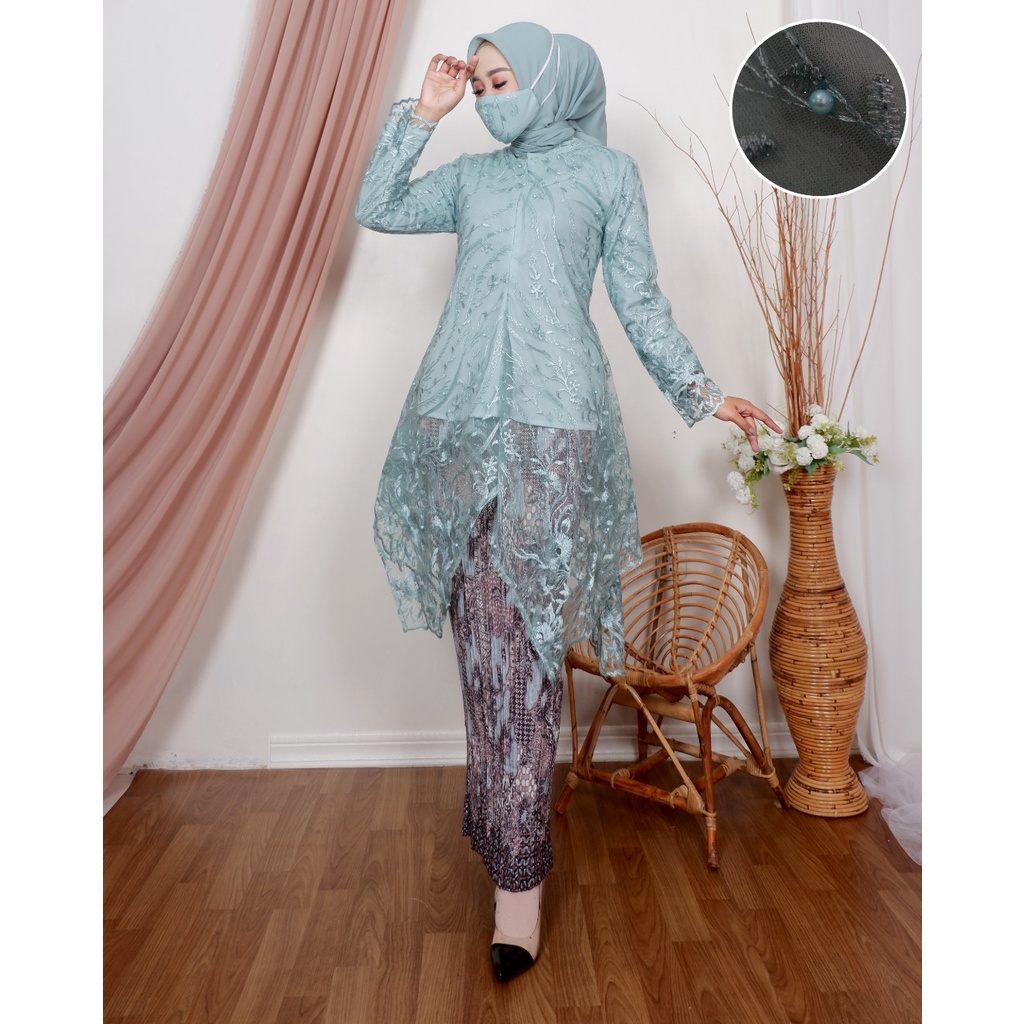 SET KEBAYA TUNIK UMBRELLA JUBRAI / SETELAN KEBAYA BROKAT WANITA / KEBAYA WISUDA