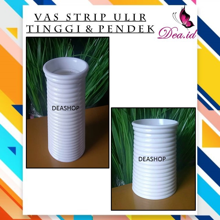 [DEASHOP] VAS BUNGA STRIP ULIR BAHAN MELAMIN - POT BUNGA PLASTIK ARTFISIAL