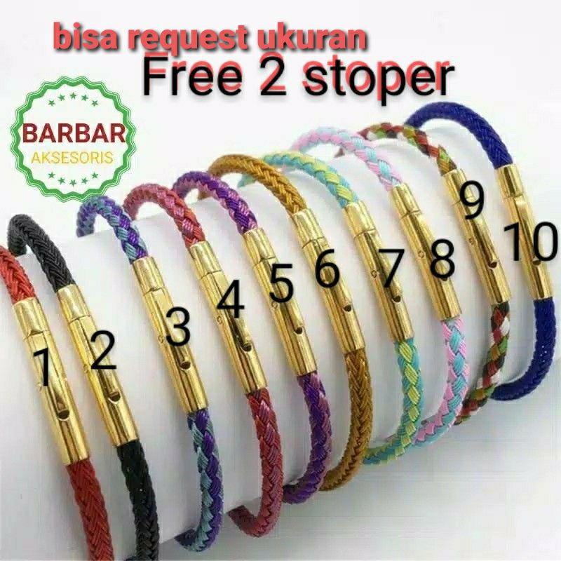 Gelang Tali Kawat Anti Air Waterproof Untuk Charm Liontin Huruf Inisial Nama Emas Hongkong
