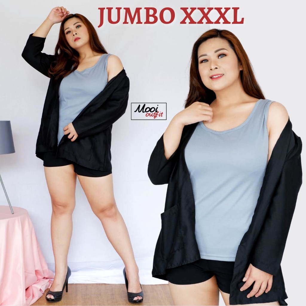 Singlet Wanita Jumbo / Singlet Jumbo Wanita Kekinian / Tanktop Jumbo Wanita Murah / Tanktop Tali Besar Jumbo Terbaru / Inner Tanpa Lengan Jumbo / Atasan Jumbo Bigsize