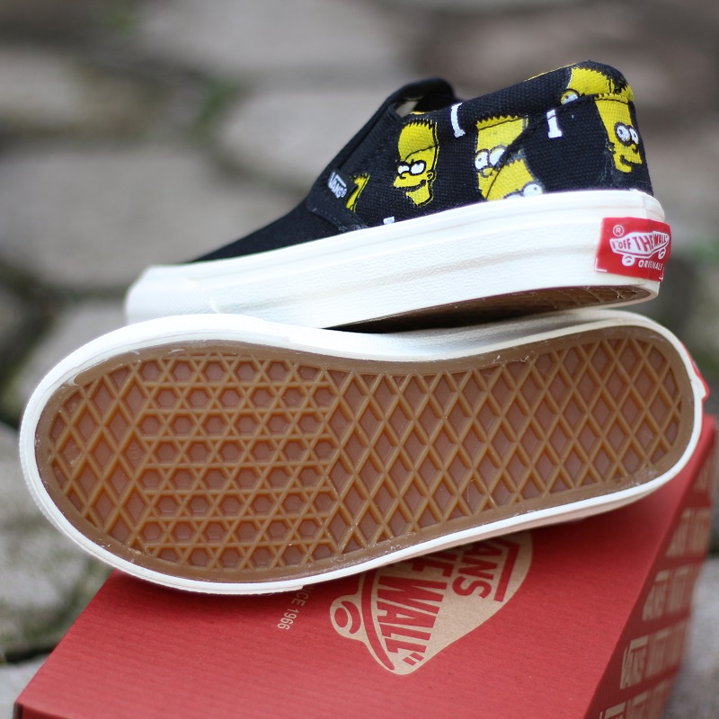 PROMO BEST QUALITY Sepatu Anak Vans Slip On The Simpsons Bart Lisa Black, Tapak Gum Outsole Anti Slip, Tag Made in China, Import Premium