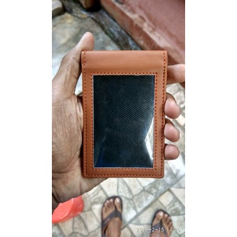 

Jual Id card kulit name tag magnet cokelat Diskon