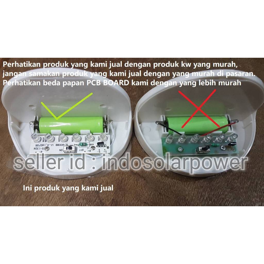 Lampu Dinding 6 Led solar power tenaga surya 6led tembok Rumah Ruko Rukan Kantor Kuning warm white