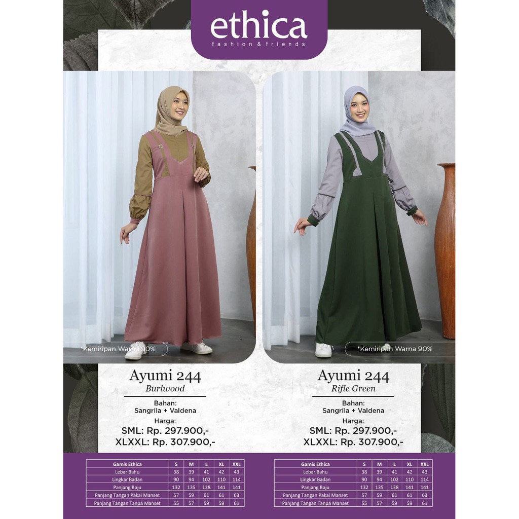 BISA COD - Gamis Katun Original ETHICA AYUMI 244 RIFLE GREEN - BURLWOOD