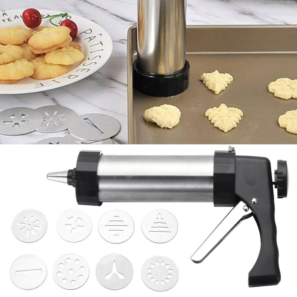 Populer Cookie Press Gun Kit Dekorasi Dessert Dapur Dengan 8nozel 8disk Pembuatan Cookie