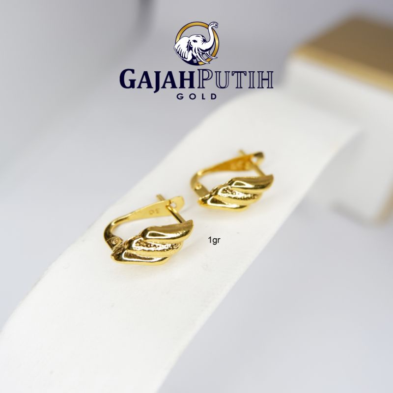 1gr Anting Model Klep Daun Emas Asli kodeO410
