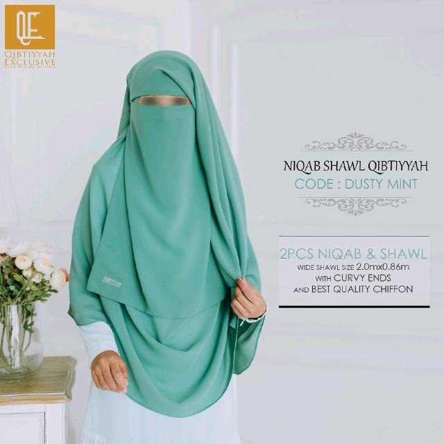 Niqab Shawl Qibtiyyah Mint Grey