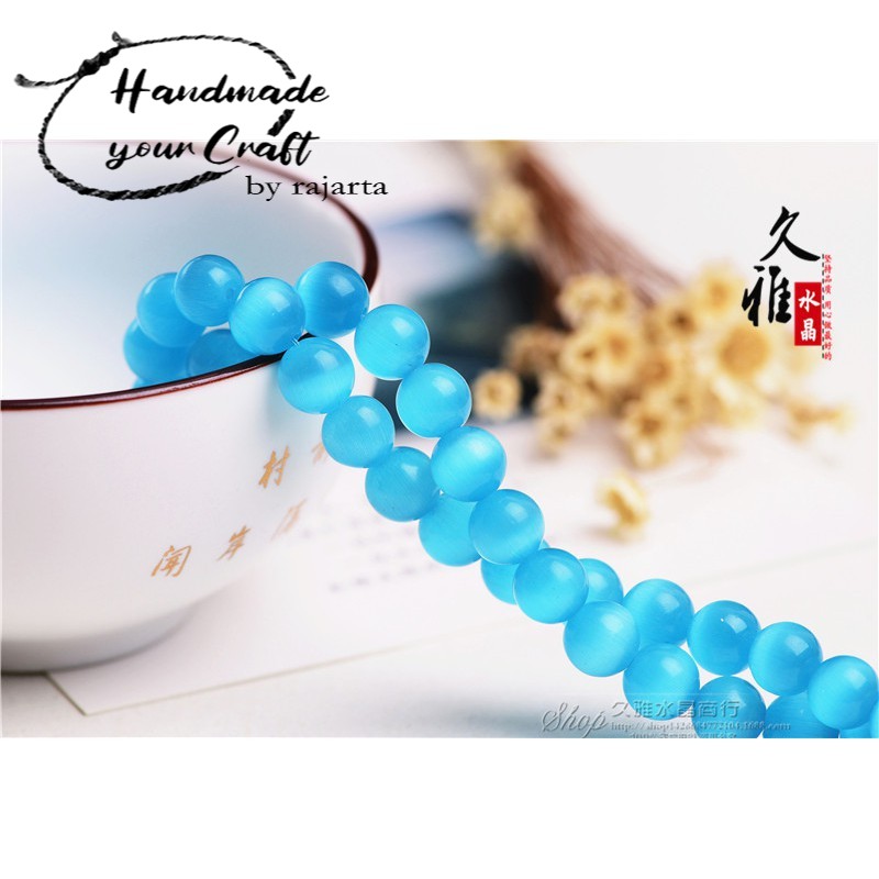 7.7 BIG SALE Natural Blue Cat'S Eye Opal Loose Beads