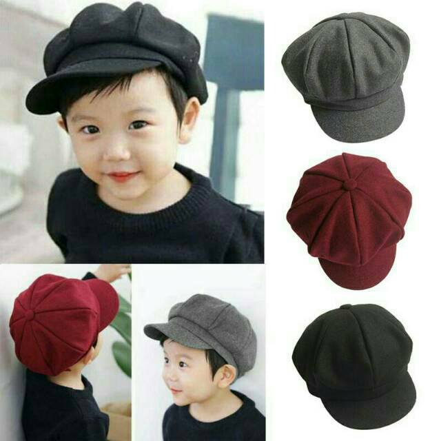 Topi Beret Korea Polos