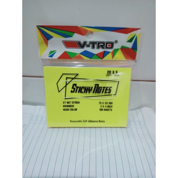 

sticky notes 76×101mm, isi 100sheets, 5color