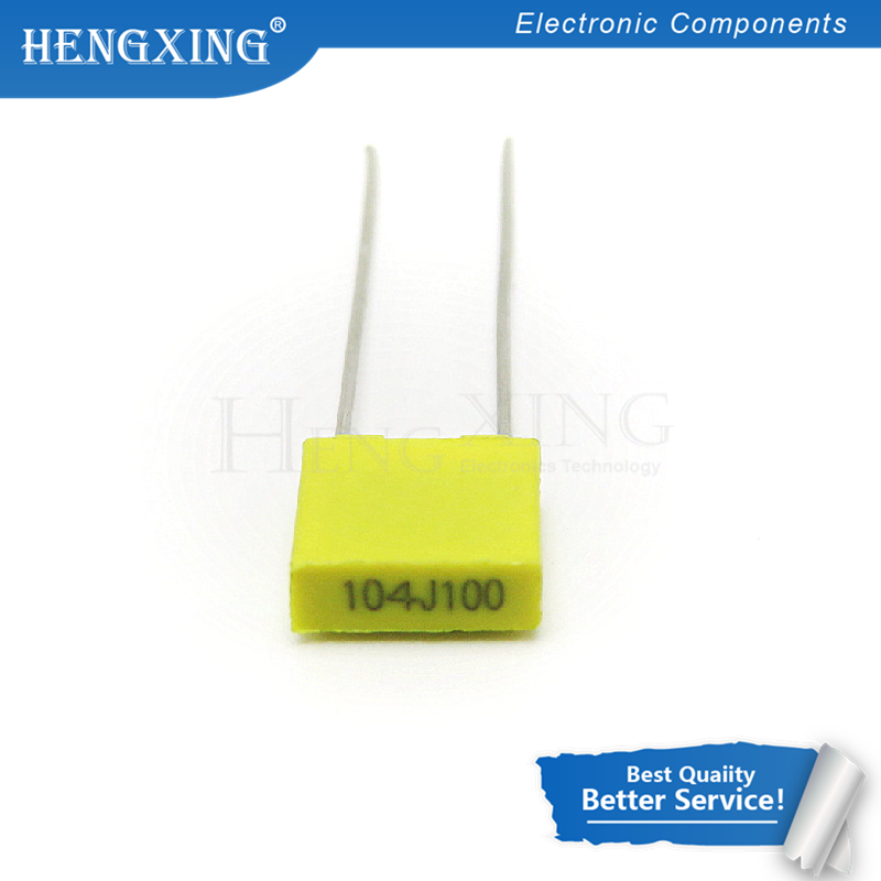 20pcs/lot 100NJ100 Correction Capacitor 100V104J 100NF 0.1UF 100V 104 104J 5mmPolypropylene Safety Plastic Film In Stock