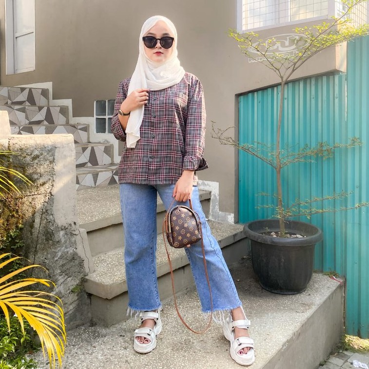 KEMEJA TARTAN SHIRT OVERSIZE BY HAIZONA-GRANITY