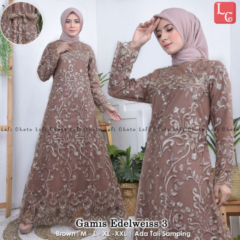 FASHION MUSLIM//GAMIS EDELWEISS 3//GAMIS KEBAYA//GAMIS PESTA//KEBAYA PESTA//BY LC