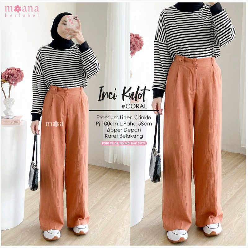 PREMIUM PANTS | PREMIUM KULOT | CELANA PREMIUM (KOLEKSI 1) ORIGINAL BY MOANA LABEL | BLACK BASIC CAP