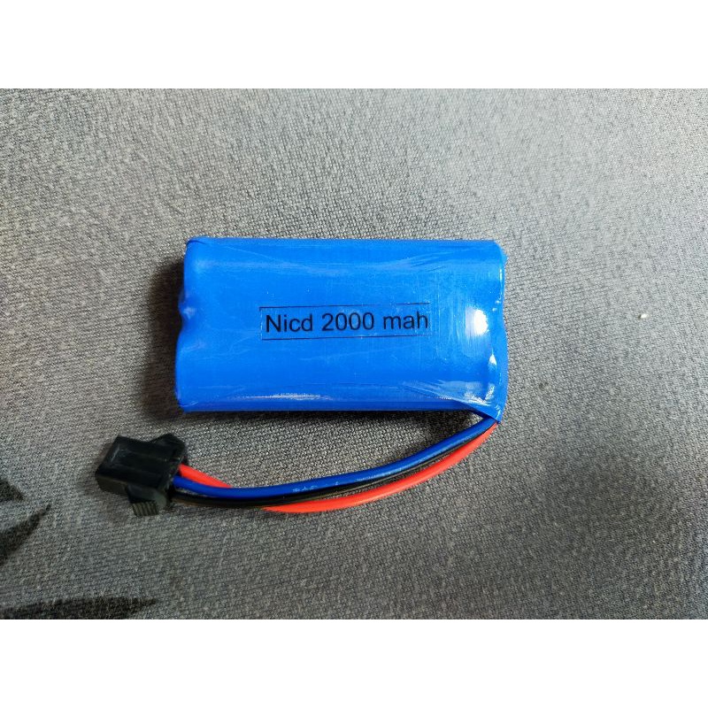 Batrai Rakit AA NICD 2000mah 7,4V Soket Hitam Buat Mainan Mobil Remote Control