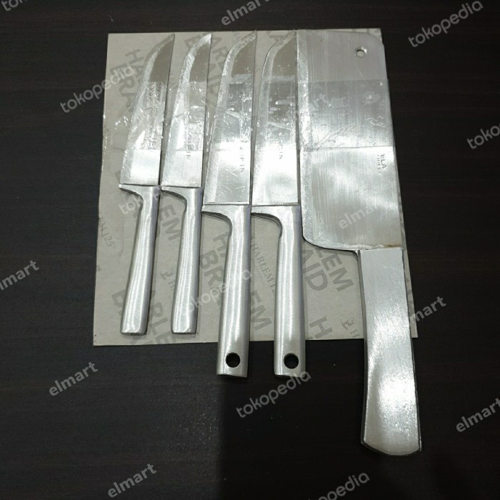 Pisau Dapur Stainless Set 5pc Knife Set Murah Pisau Buah Daging PST04