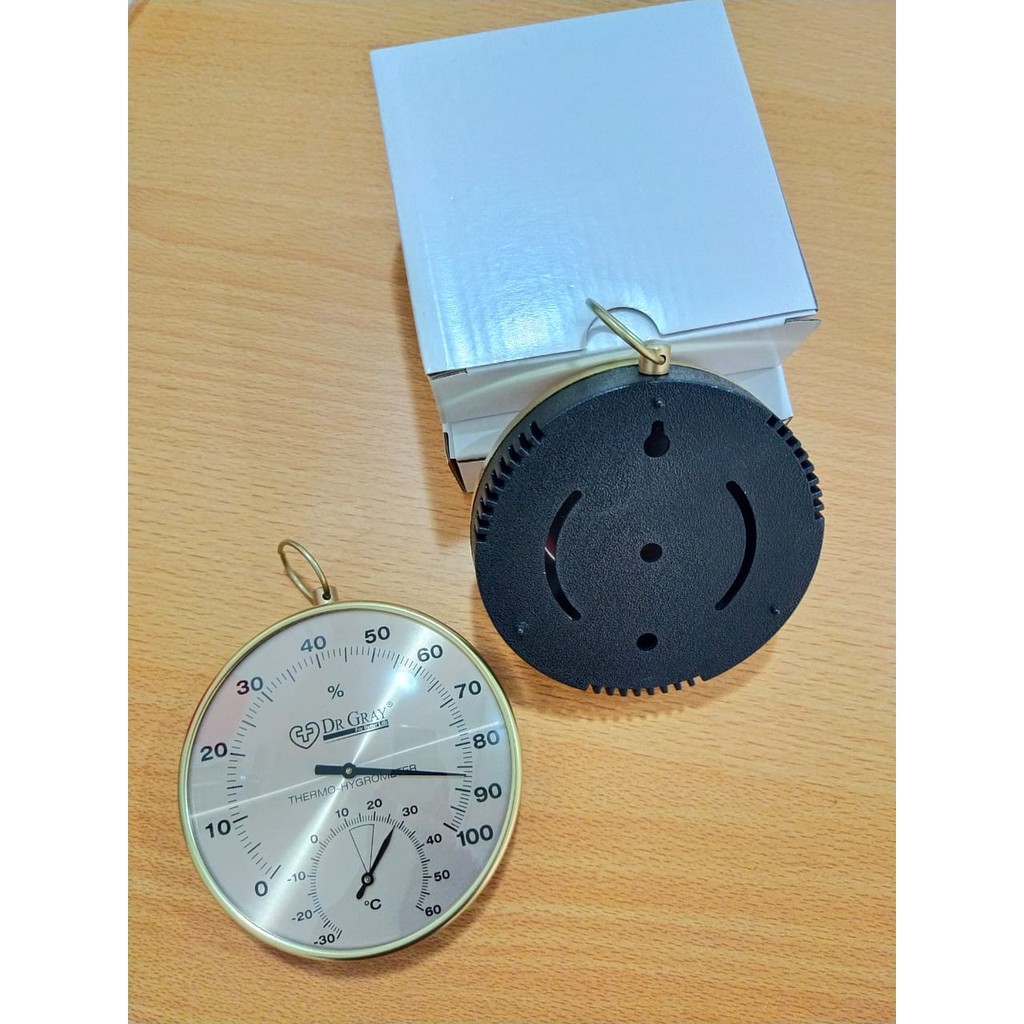 Thermometer Hygrometer Analog 4 inch Alat pengukur Suhu Ruangan Merek DR.gray - HG4