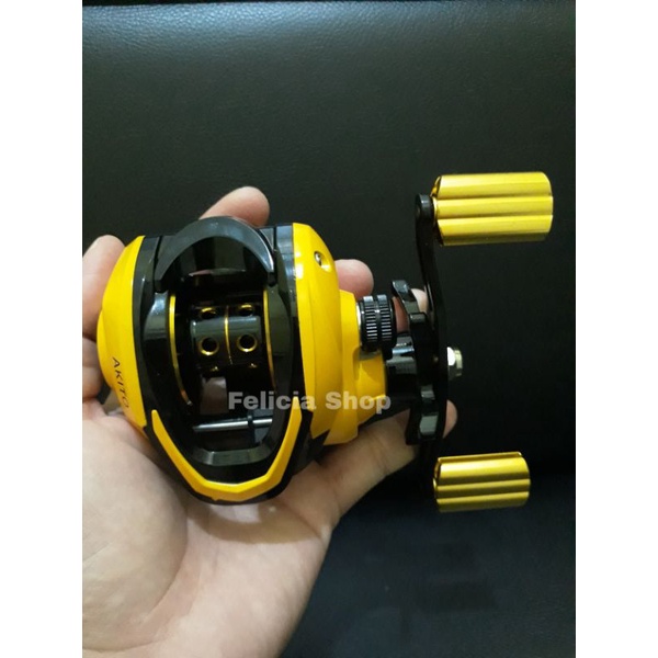 Reel Rel Riil Ril Rill Katrol Pancing Alat Pancingan BC Bait Casting Fugu Akito Toman Gabus