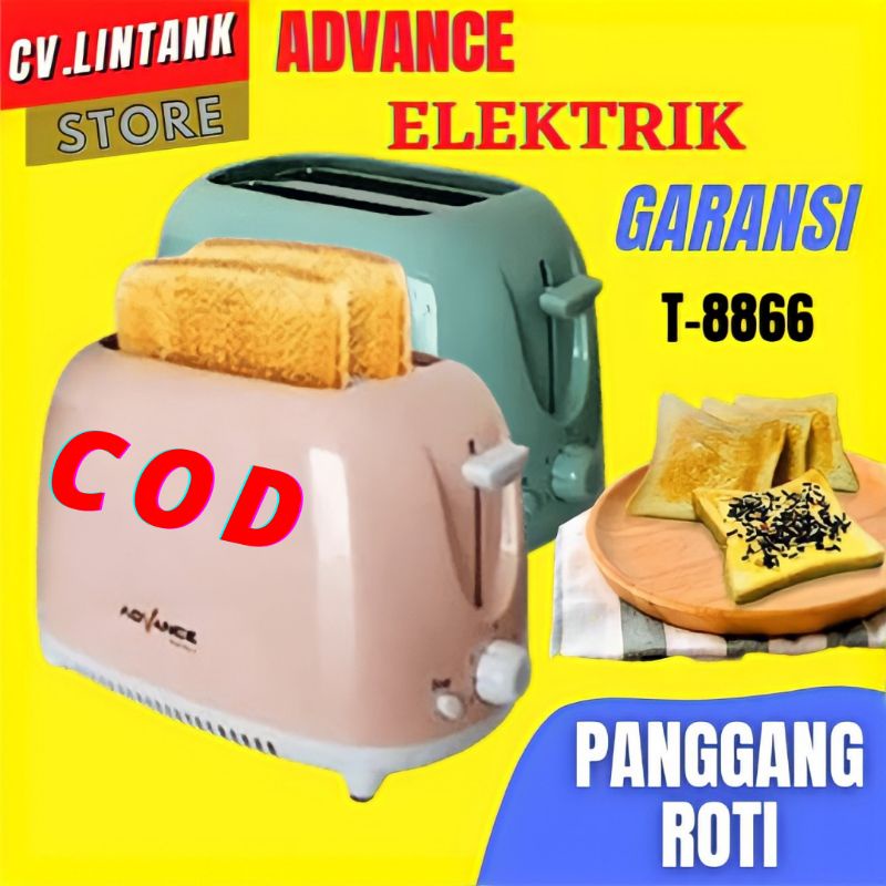 ALAT PANGGANGAN ROTI ALAT PANGGANG LISTRIK TOASTER ROTI BAKAR Advance T886 Tawar Low Watt Otomatis