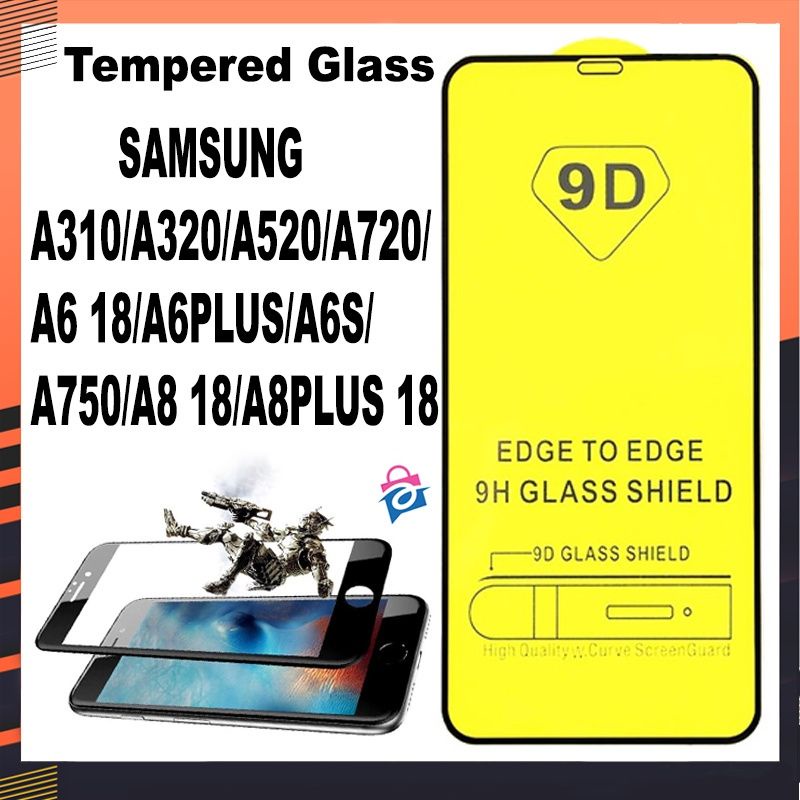TG FULL 5D/6D/9D FULL COVER SAMSUNG A320/A520/A720/A6 2018/A6+/A750/A7 2018/A8 2018/A8+ 2018