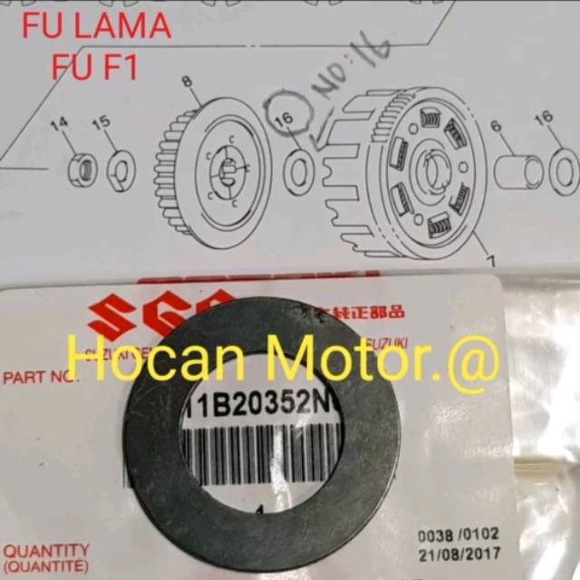 RING RUMAH KOPLING SATRIA FU 150 OLD NEW SATRIA FU F1 F1 INJEKSI 08211B20352N000 ASLI SGP