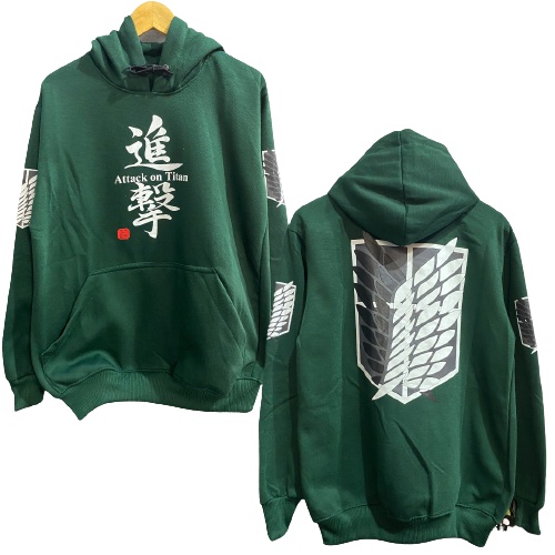 JDI {{ Jaket Anime AOT-ATTACK ON TITAN SHINGEKI NO KYOJIN WARNA HIJAU }} JAKET ANIME PRIA DEWASA COD