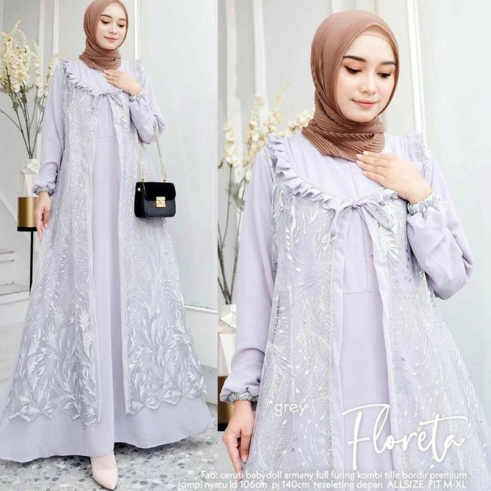 DRESS KONDANGAN BRUKAT - FLORETA MAXY BRUKAT - DRESS MAXY PESTA - DRESS BRUKAT PREMIUM "ARS. 418642"