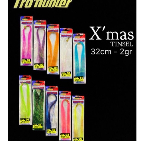 BENANG KILAT BULU MUTIARA PRO HUNTER XMAS TINSEL HIGH QUALITY PRODUK