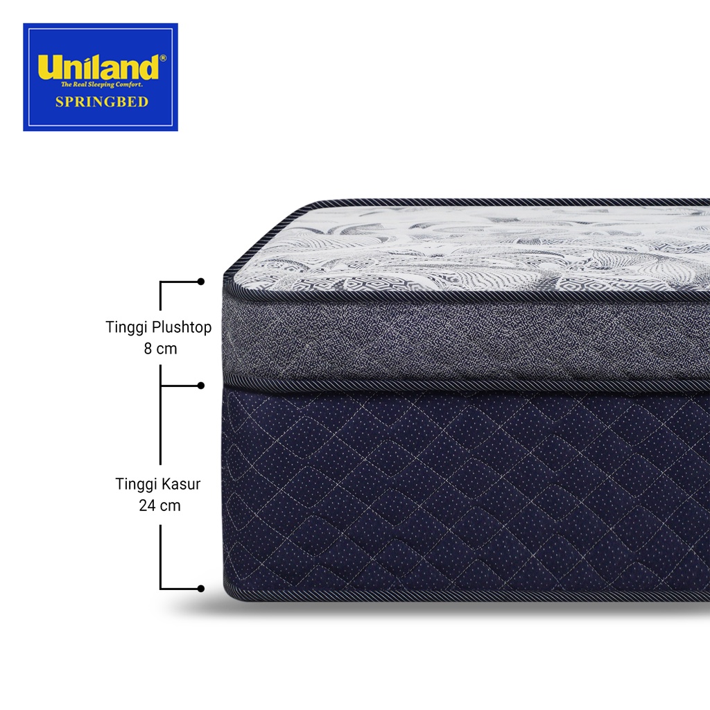 Uniland Springbed Diamond Plushtop Biru - Hanya Kasur Spring Bed Matras