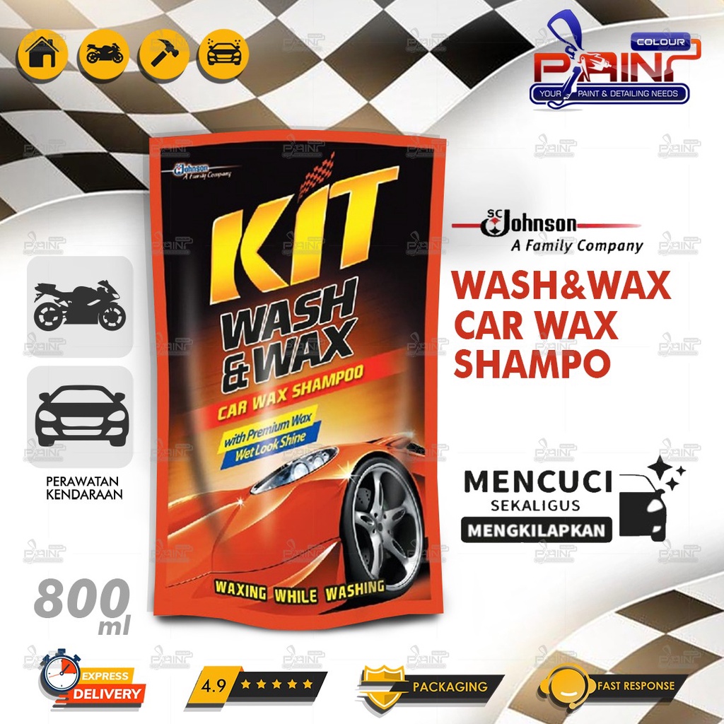 Kit Wash &amp; Wax Pouch 800ml  - Shampoo Mobil dengan Wax