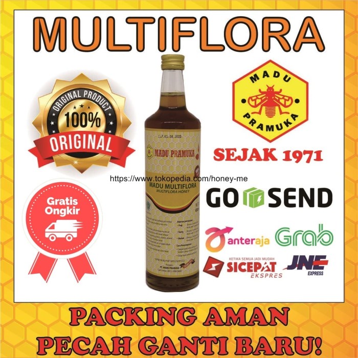 

madu- madu asli multiflora 650ml madu pramuka alami -madu.