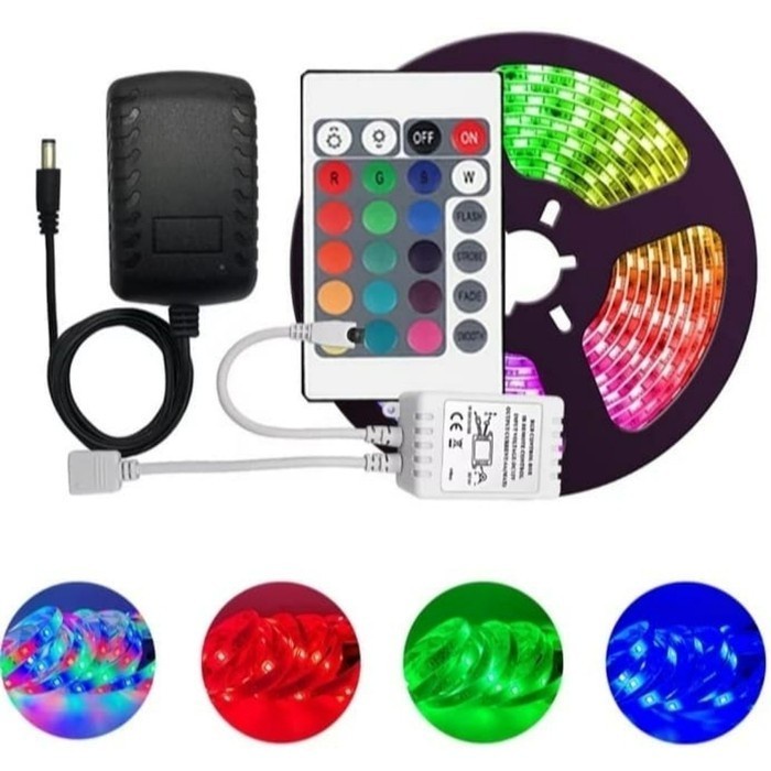 Lampu LED Strip 300 PCS Running RGB 5 Meter remote Waterproof