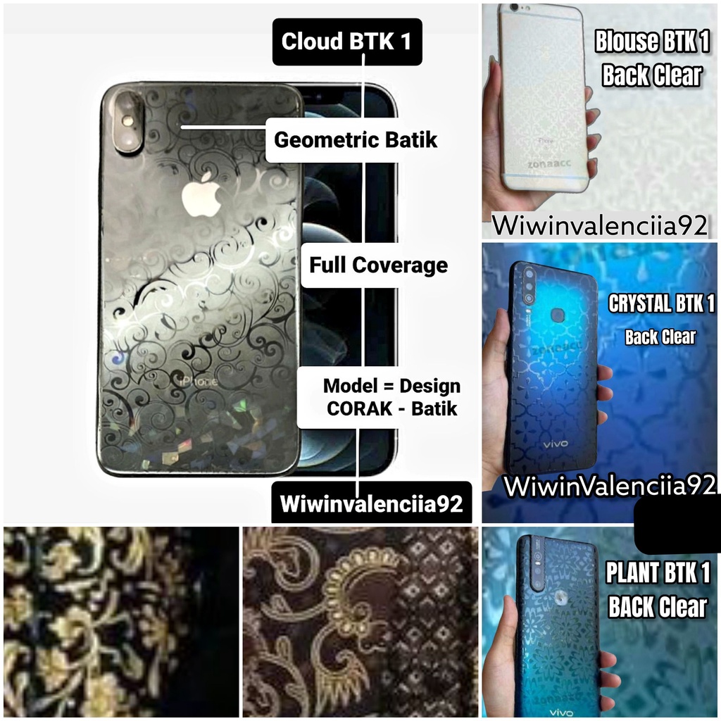 Semua Jenis HP - Hydrogel Back (Batik) KRIP NEWLAND CHAINWAY QILIVE VERTU ORANGE HOTWAV IKU-MOBILE H