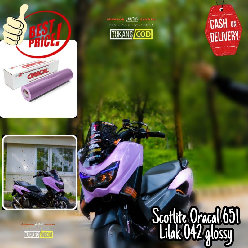 Sticker scotlite oracal 651 ungu lilak scotlet motor ungu lilak sekotlet motor ungu lilak glossy sko